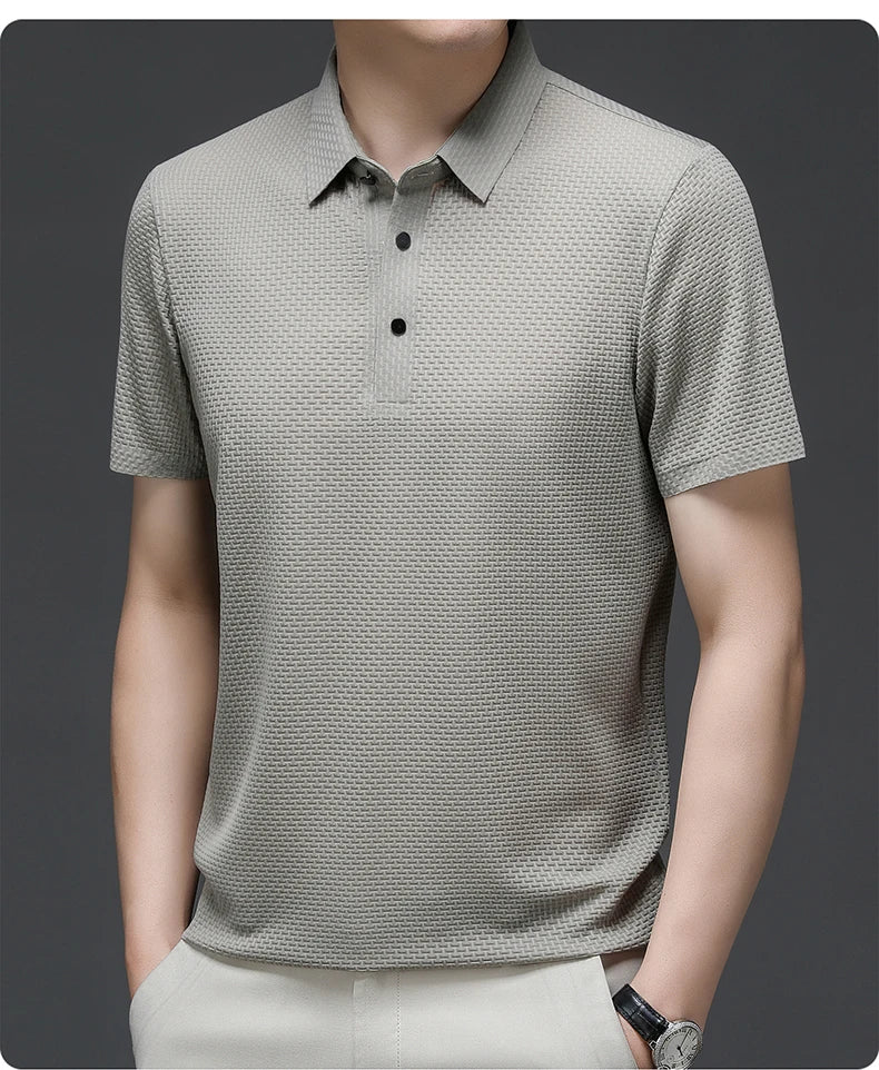 M-4XL Summer New Men's Short Sleeve T-shirt Cool and Breathable POLO Shirt Business Casual