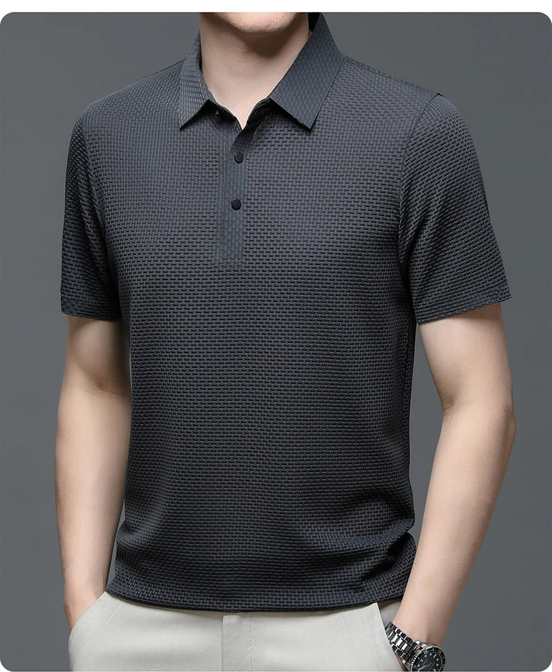 M-4XL Summer New Men's Short Sleeve T-shirt Cool and Breathable POLO Shirt Business Casual