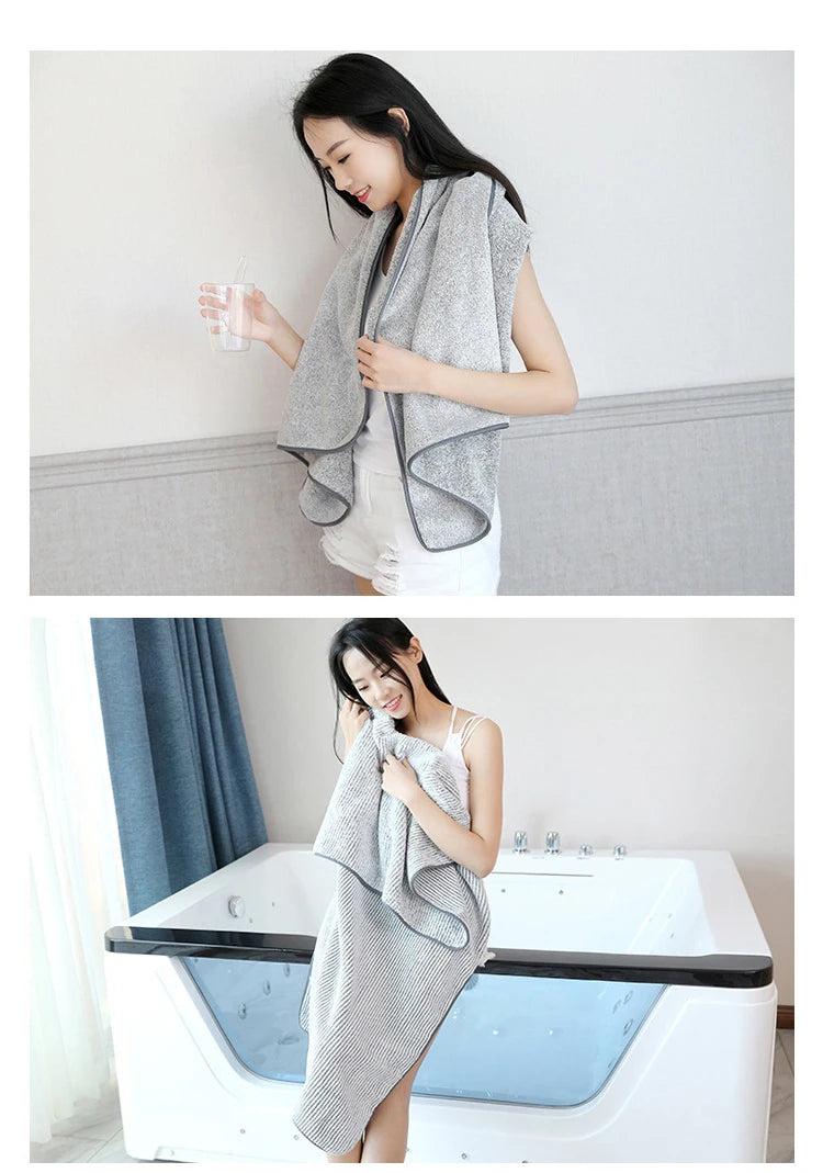 1PCS Thickened Bath Towels for The Body Microfiber Towel