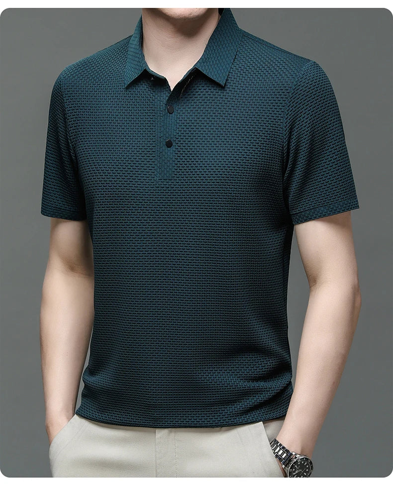 M-4XL Summer New Men's Short Sleeve T-shirt Cool and Breathable POLO Shirt Business Casual