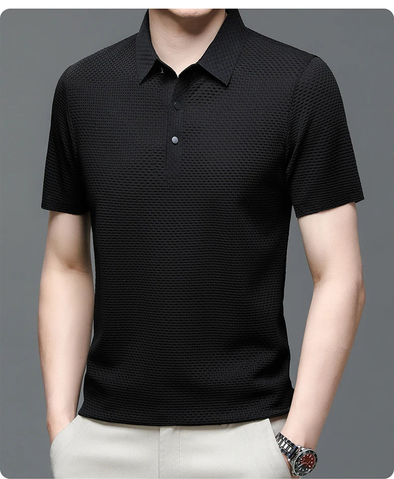 M-4XL Summer New Men's Short Sleeve T-shirt Cool and Breathable POLO Shirt Business Casual