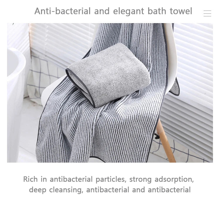 1PCS Thickened Bath Towels for The Body Microfiber Towel