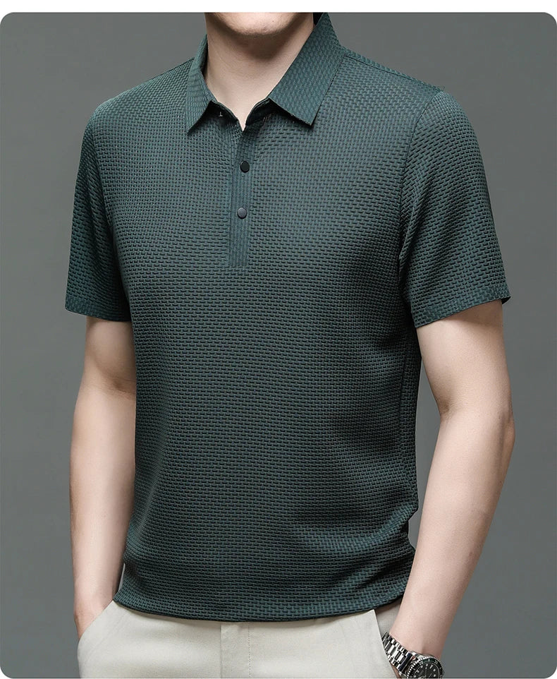 M-4XL Summer New Men's Short Sleeve T-shirt Cool and Breathable POLO Shirt Business Casual