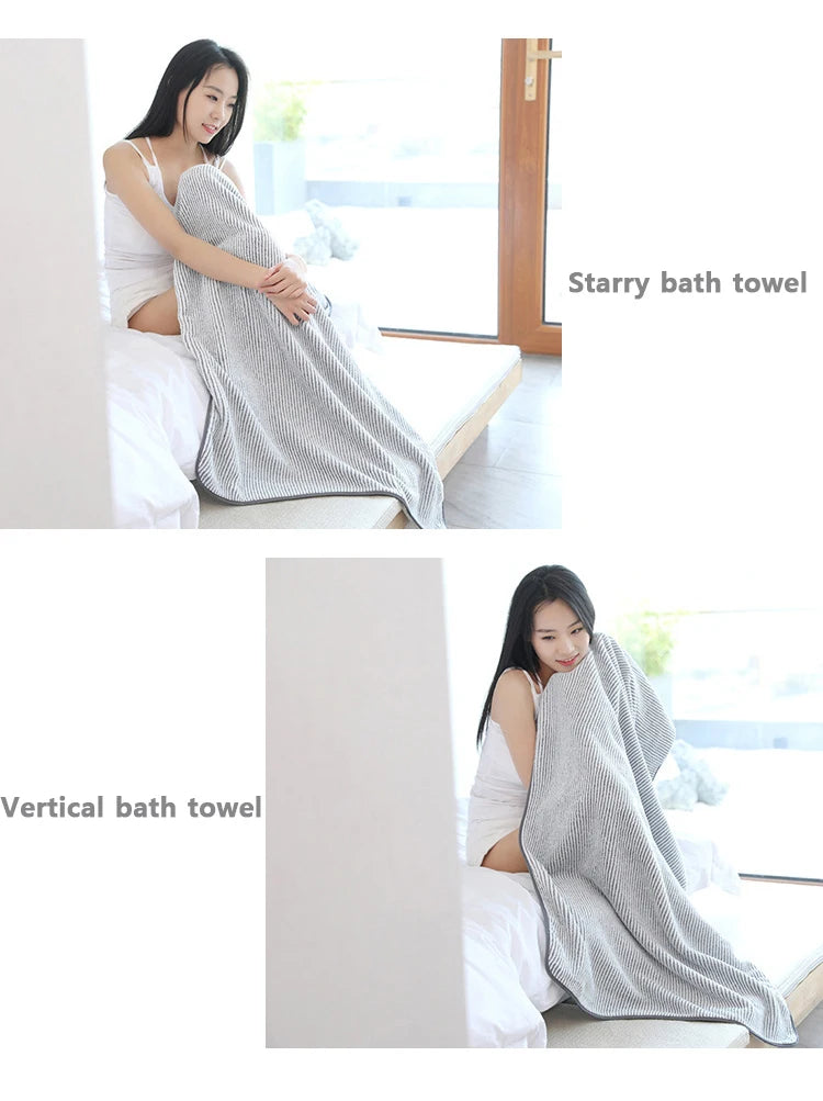 1PCS Thickened Bath Towels for The Body Microfiber Towel